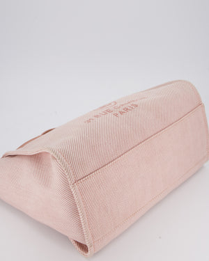 Chanel Large Deauville Canvas Tote in Baby Pink with Champagne Gold Hardware
