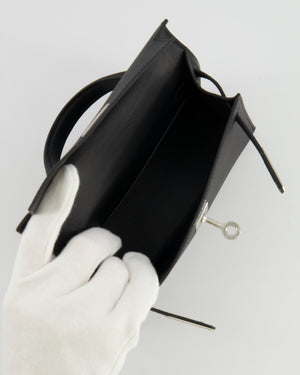 Hermès Mini Kelly II Bag in Noir Epsom Leather with Palladium Hardware