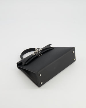 Hermès Mini Kelly II Bag in Noir Epsom Leather with Palladium Hardware