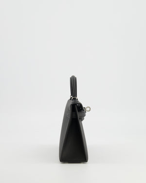 Hermès Mini Kelly II Bag in Noir Epsom Leather with Palladium Hardware