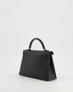 Hermès Mini Kelly II Bag in Noir Epsom Leather with Palladium Hardware