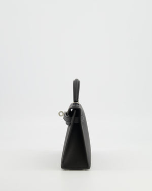 Hermès Mini Kelly II Bag in Noir Epsom Leather with Palladium Hardware