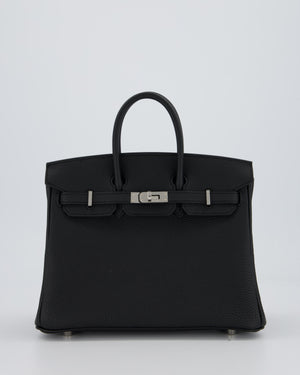 Hermès Birkin 25 Retourne Bag in Noir Togo Leather with Palladium Hardware
