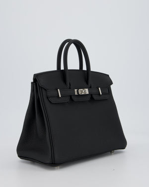 Hermès Birkin 25 Retourne Bag in Noir Togo Leather with Palladium Hardware