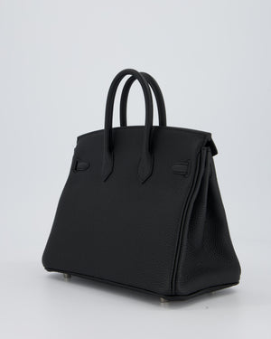 Hermès Birkin 25 Retourne Bag in Noir Togo Leather with Palladium Hardware