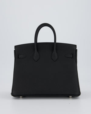 Hermès Birkin 25 Retourne Bag in Noir Togo Leather with Palladium Hardware