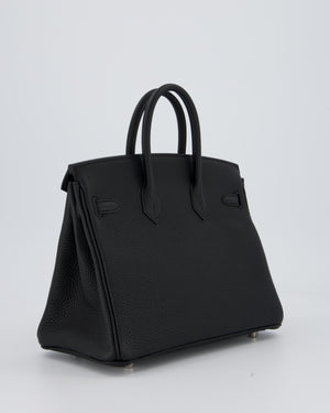 Hermès Birkin 25 Retourne Bag in Noir Togo Leather with Palladium Hardware