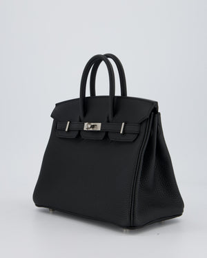 Hermès Birkin 25 Retourne Bag in Noir Togo Leather with Palladium Hardware