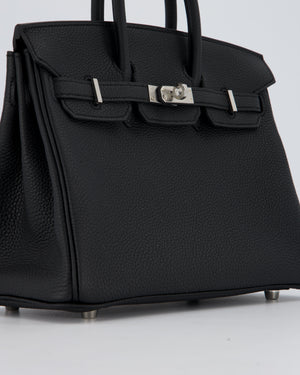 Hermès Birkin 25 Retourne Bag in Noir Togo Leather with Palladium Hardware