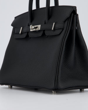 Hermès Birkin 25 Retourne Bag in Noir Togo Leather with Palladium Hardware