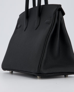 Hermès Birkin 25 Retourne Bag in Noir Togo Leather with Palladium Hardware