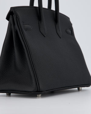 Hermès Birkin 25 Retourne Bag in Noir Togo Leather with Palladium Hardware