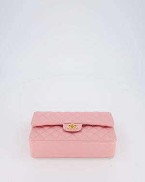 Chanel Bubblegum Pink Vintage Classic Medium Double Flap Bag in Caviar Leather with 24K Gold Hardware
