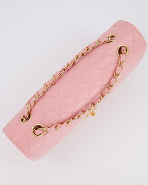 Chanel Bubblegum Pink Vintage Classic Medium Double Flap Bag in Caviar Leather with 24K Gold Hardware
