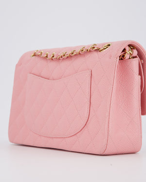 Chanel Bubblegum Pink Vintage Classic Medium Double Flap Bag in Caviar Leather with 24K Gold Hardware