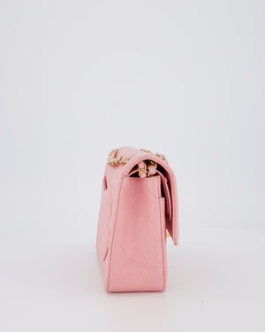 Chanel Bubblegum Pink Vintage Classic Medium Double Flap Bag in Caviar Leather with 24K Gold Hardware