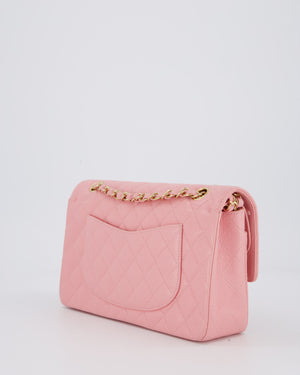 Chanel Bubblegum Pink Vintage Classic Medium Double Flap Bag in Caviar Leather with 24K Gold Hardware