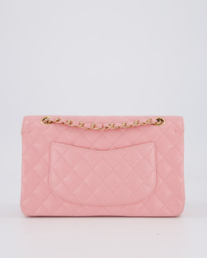 Chanel Bubblegum Pink Vintage Classic Medium Double Flap Bag in Caviar Leather with 24K Gold Hardware