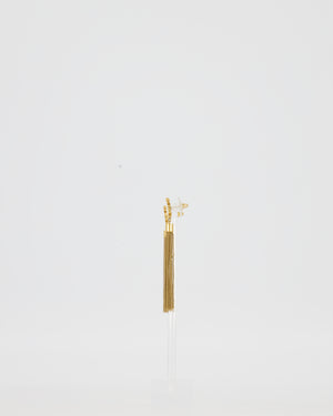 Saint Laurent Gold YSL Logo Pendant Earrings