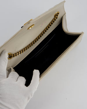 Saint Laurent Beige Envelope Small Bag in Lambskin Leather With Mixed Hardware