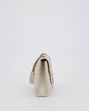 Saint Laurent Beige Envelope Small Bag in Lambskin Leather With Mixed Hardware