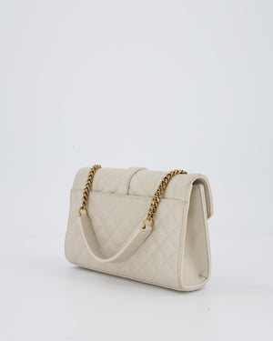 Saint Laurent Beige Envelope Small Bag in Lambskin Leather With Mixed Hardware