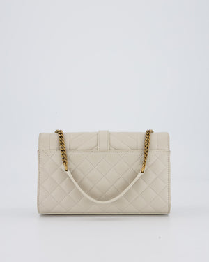 Saint Laurent Beige Envelope Small Bag in Lambskin Leather With Mixed Hardware