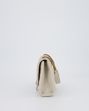 Saint Laurent Beige Envelope Small Bag in Lambskin Leather With Mixed Hardware