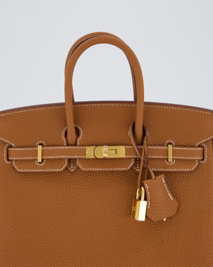 *HOT* Hermès Birkin 25 Retourne Bag in Gold Togo Leather with Gold Hardware