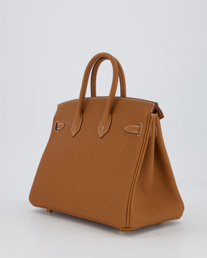 *HOT* Hermès Birkin 25 Retourne Bag in Gold Togo Leather with Gold Hardware