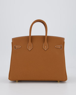 *HOT* Hermès Birkin 25 Retourne Bag in Gold Togo Leather with Gold Hardware
