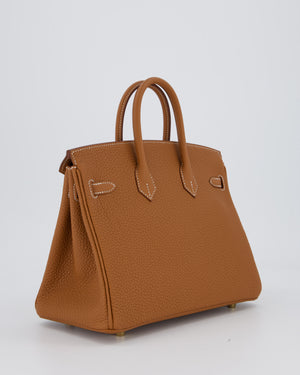 *HOT* Hermès Birkin 25 Retourne Bag in Gold Togo Leather with Gold Hardware
