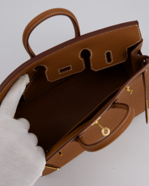*HOT* Hermès Birkin 25 Retourne Bag in Gold Togo Leather with Gold Hardware
