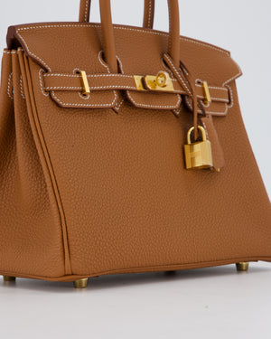 *HOT* Hermès Birkin 25 Retourne Bag in Gold Togo Leather with Gold Hardware