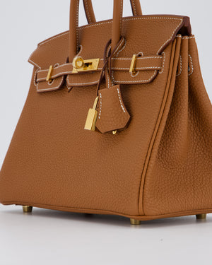 *HOT* Hermès Birkin 25 Retourne Bag in Gold Togo Leather with Gold Hardware
