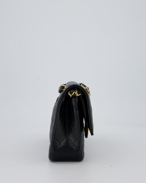 Chanel Black Classic Medium Double Flap Bag in Caviar Leather with Gold Hardware