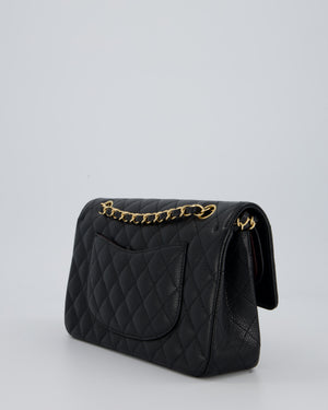 Chanel Black Classic Medium Double Flap Bag in Caviar Leather with Gold Hardware