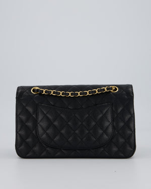 Chanel Black Classic Medium Double Flap Bag in Caviar Leather with Gold Hardware