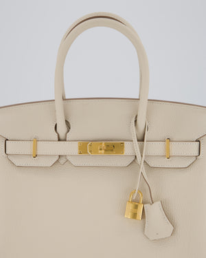 Hermès Birkin 30 Retourne Bag in Craie Togo Leather with Gold Hardware