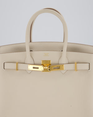 Hermès Birkin 30 Retourne Bag in Craie Togo Leather with Gold Hardware
