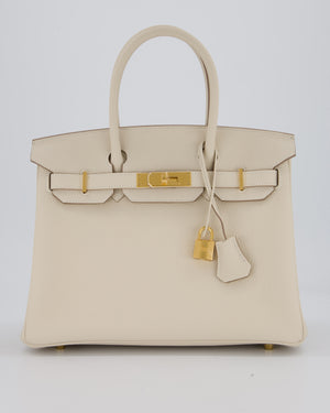 Hermès Birkin 30 Retourne Bag in Craie Togo Leather with Gold Hardware