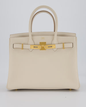 Hermès Birkin 30 Retourne Bag in Craie Togo Leather with Gold Hardware