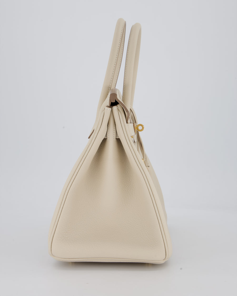 Hermès Birkin 30 Retourne Bag in Craie Togo Leather with Gold Hardware