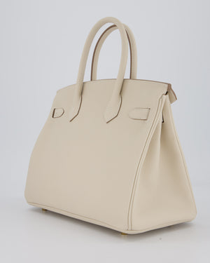 Hermès Birkin 30 Retourne Bag in Craie Togo Leather with Gold Hardware