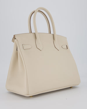 Hermès Birkin 30 Retourne Bag in Craie Togo Leather with Gold Hardware