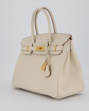 Hermès Birkin 30 Retourne Bag in Craie Togo Leather with Gold Hardware