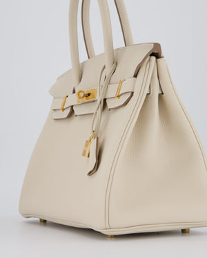 Hermès Birkin 30 Retourne Bag in Craie Togo Leather with Gold Hardware