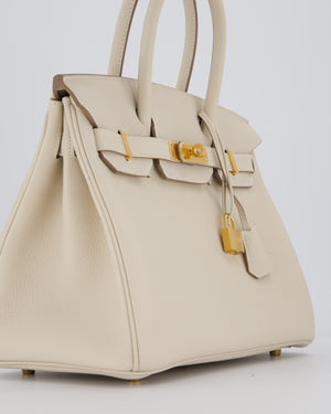 Hermès Birkin 30 Retourne Bag in Craie Togo Leather with Gold Hardware