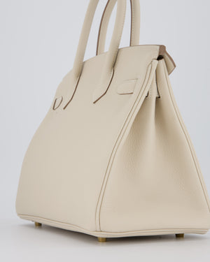 Hermès Birkin 30 Retourne Bag in Craie Togo Leather with Gold Hardware