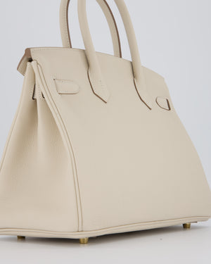 Hermès Birkin 30 Retourne Bag in Craie Togo Leather with Gold Hardware